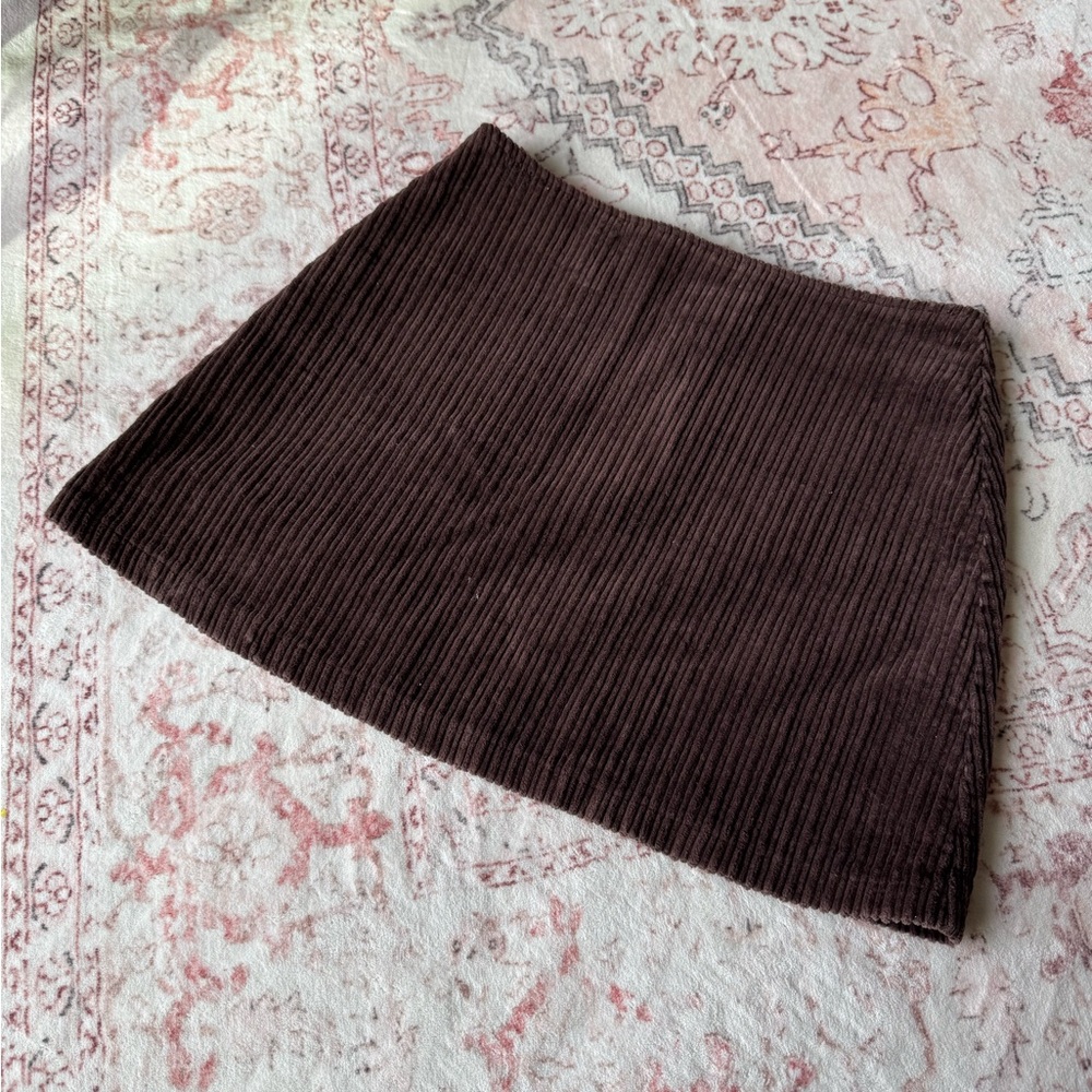 Vintage Brown Corduroy Mini Skirt